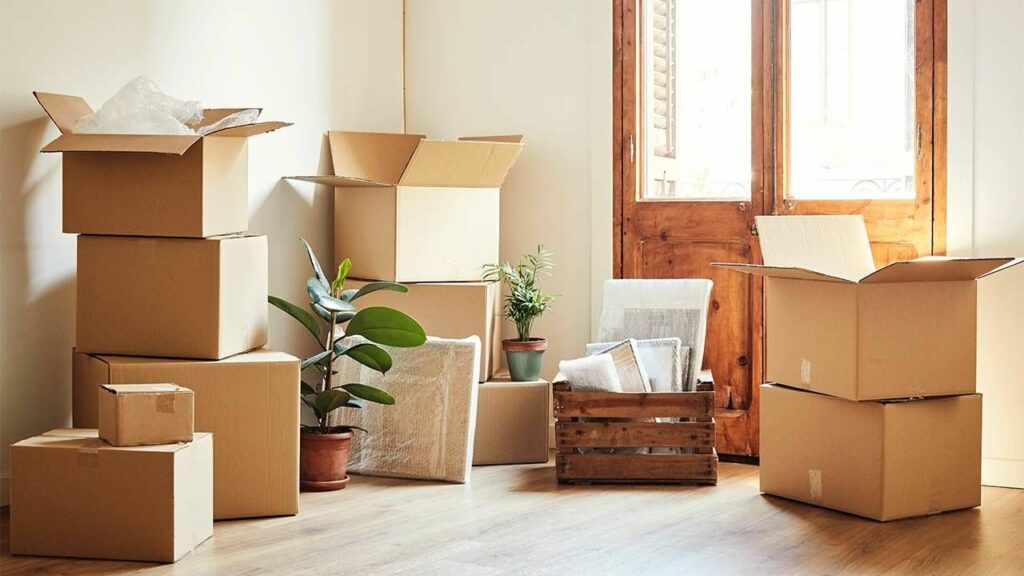 Boxes in a room