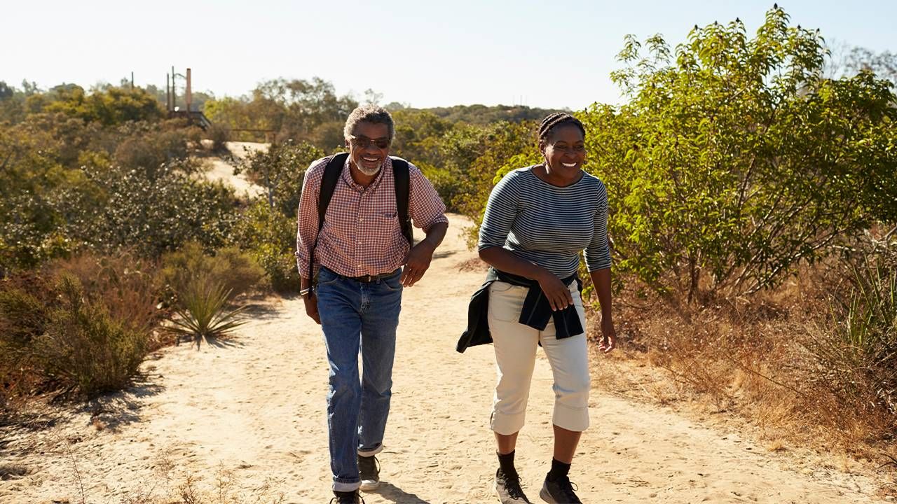 Elderly Couple Taking a Walk