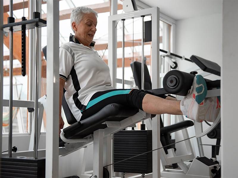Senior Woman Exercising Knee
