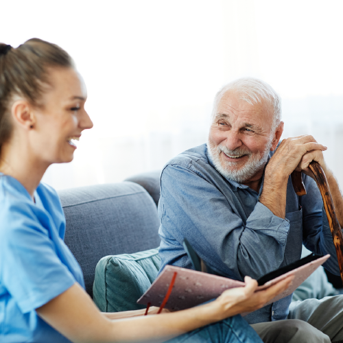 Nurse with elderly patient